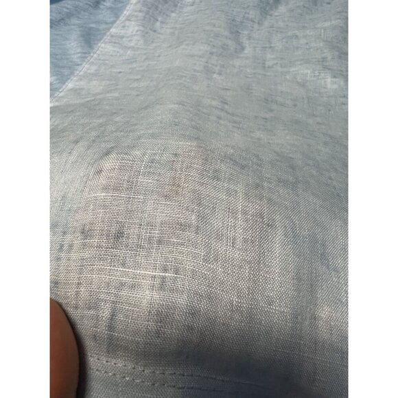 Chicos Light Blue 100% Linen V-Neck Short Sleeve Top, BEACH, TRAVEL, RESORT, M - Picture 8 of 10